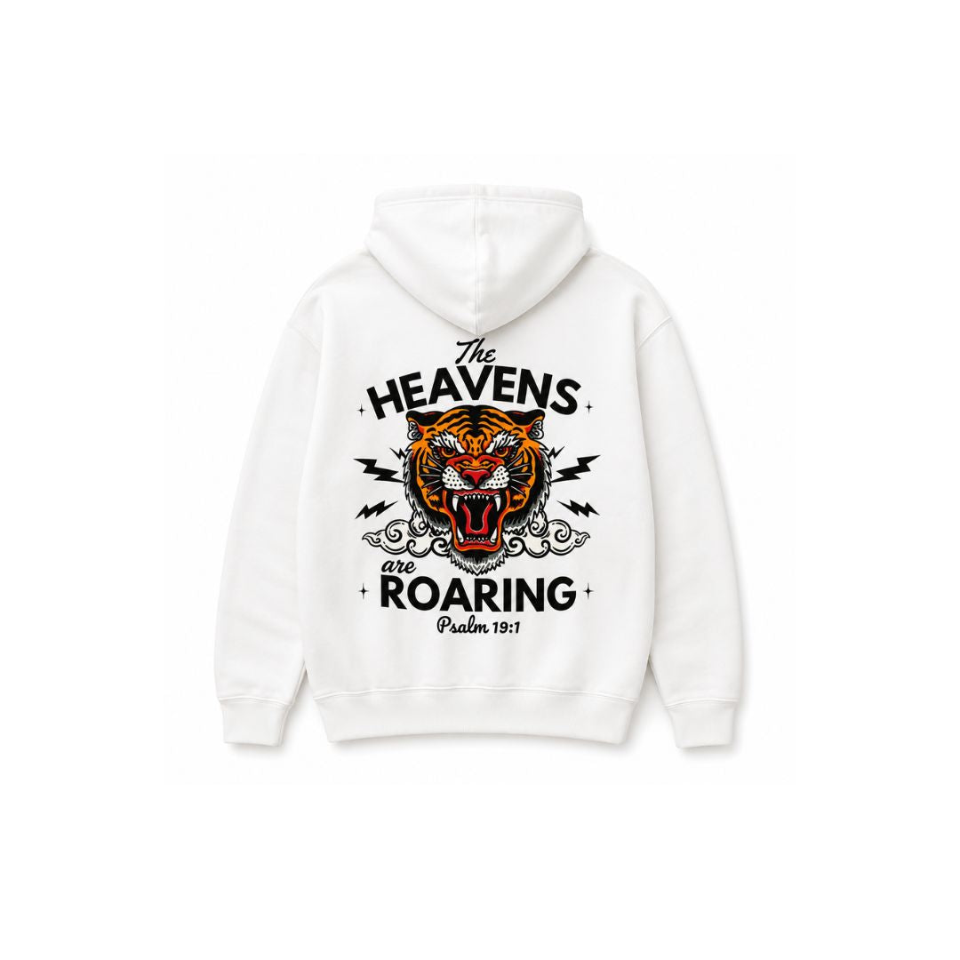WIJ The Heavens Are Roaring Hoodie | Psalm 19:1 - White