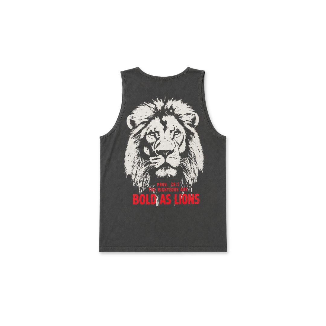 WIJ Bold as Lions Tank | Proverbs 28:1 - Dark Gray