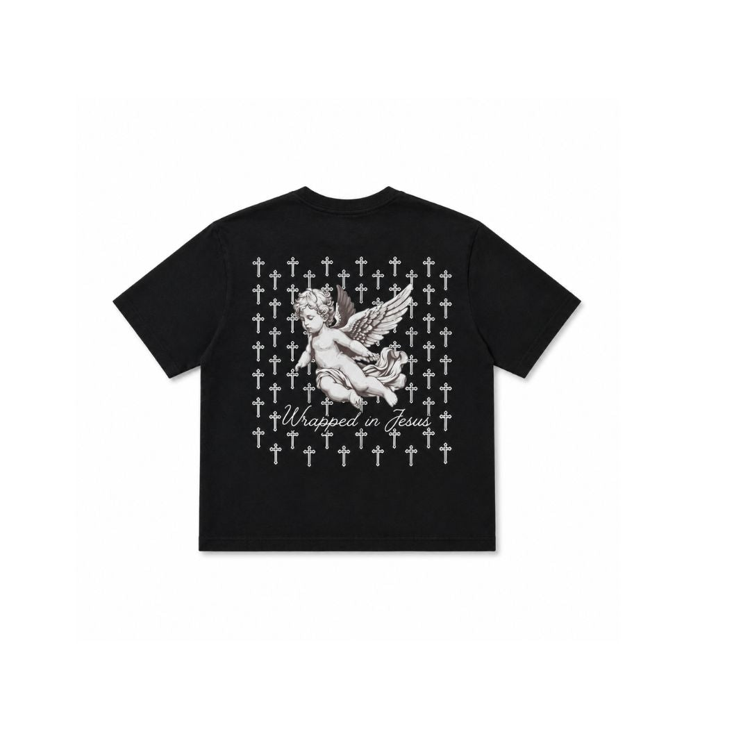 WIJ Chest Logo Angel Tee - Black